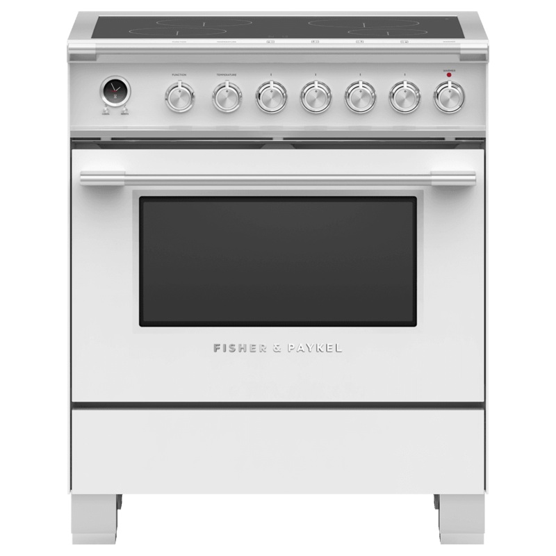 Fisher & Paykel OR30SCI6W1 Induction Range, 30", 4 Zones, Self-Cleaning