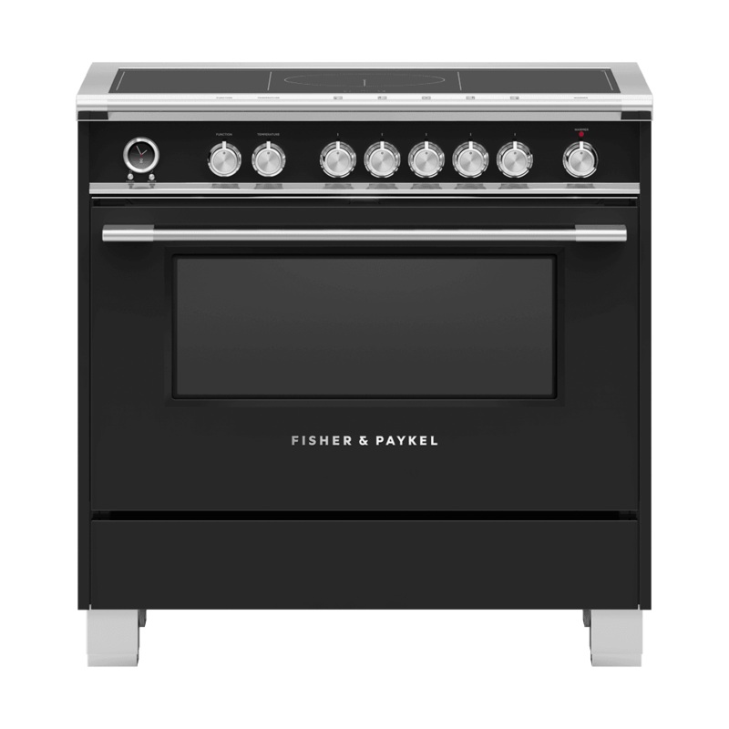 Fisher & Paykel OR36SCI6B1 Induction Range, 36", 5 Zones With Smartzone, Self-Cleaning