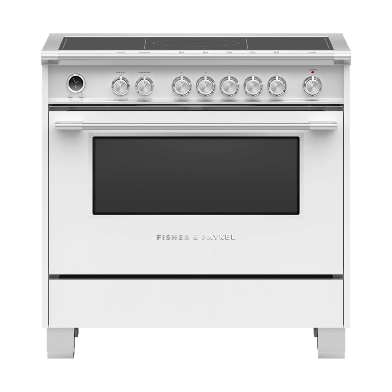 Fisher & Paykel OR36SCI6W1 Induction Range, 36", 5 Zones With Smartzone, Self-Cleaning