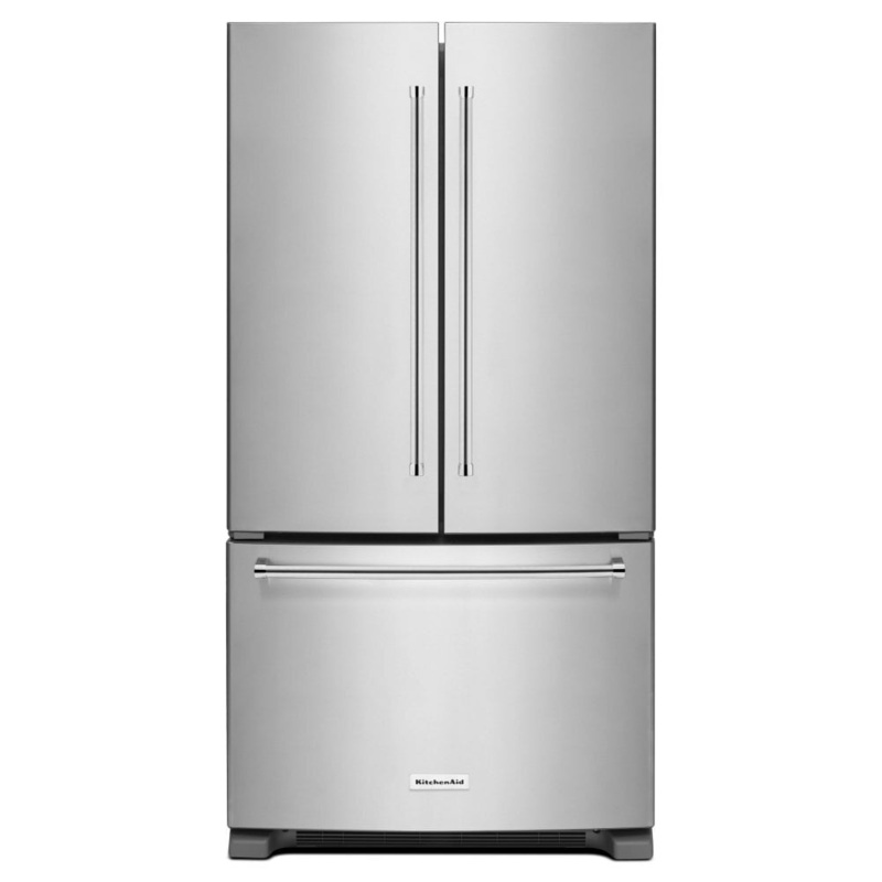 Kitchenaid KRFF305ESS 25 Cu. Ft. 36-Width Standard Depth French Door Refrigerator With Interior Dispense - Stainless Steel