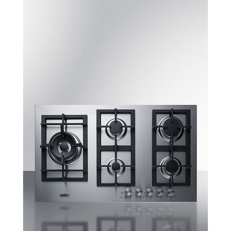 Summit GCJ536SS 34" Wide 5-Burner Gas Cooktop In Stainless Steel