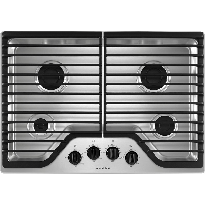 Amana AGC6540KFS 30-Inch Gas Cooktop With 4 Burners - Stainless Steel