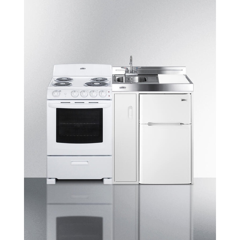 Summit ACK54COILW 54" Wide All-In-One Kitchenette With Electric Coil Range