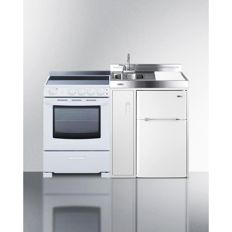 Summit ACK54ELSTW 54" Wide All-In-One Kitchenette With Electric Range