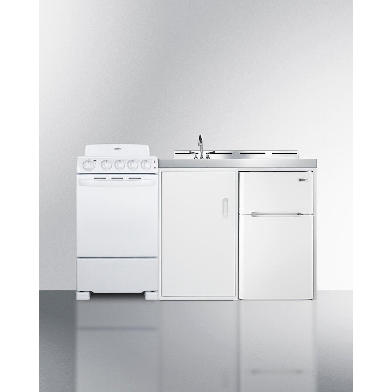 Summit ACK60COILW 60" Wide All-In-One Kitchenette With Electric Coil Range