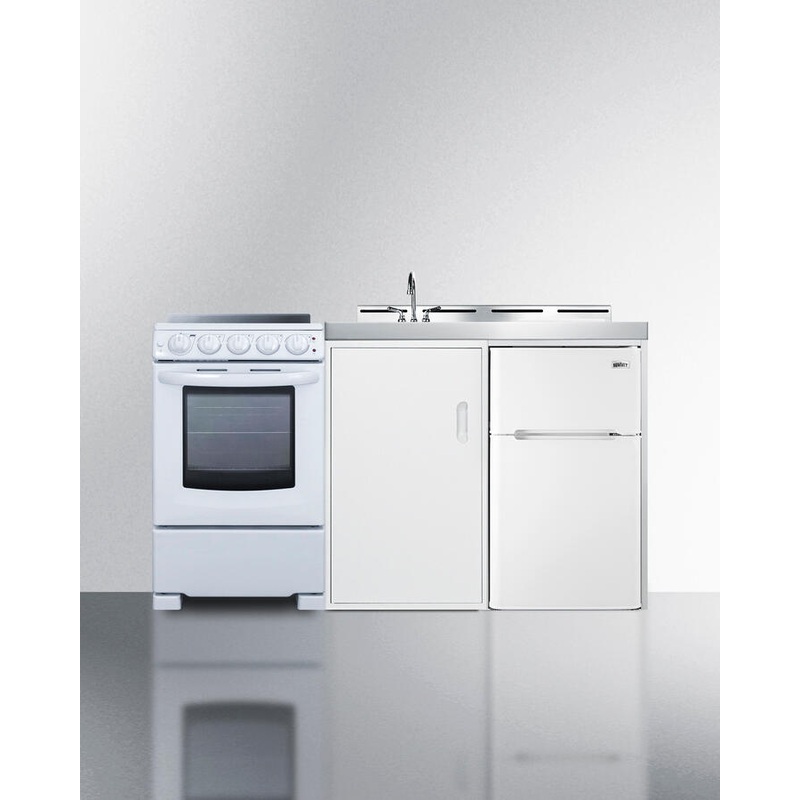 Summit ACK60ELSTW 60" Wide All-In-One Kitchenette With Electric Range