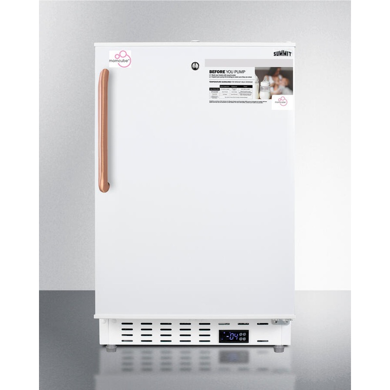 Summit ALFZ36LMCTBC Built-In Ada Compliant Momcube Residential All-Freezer In White With Antimicrobial Copper Handle, Keyed Lock, Door Storage, Digital Controls, And Manual Defrost Operation
