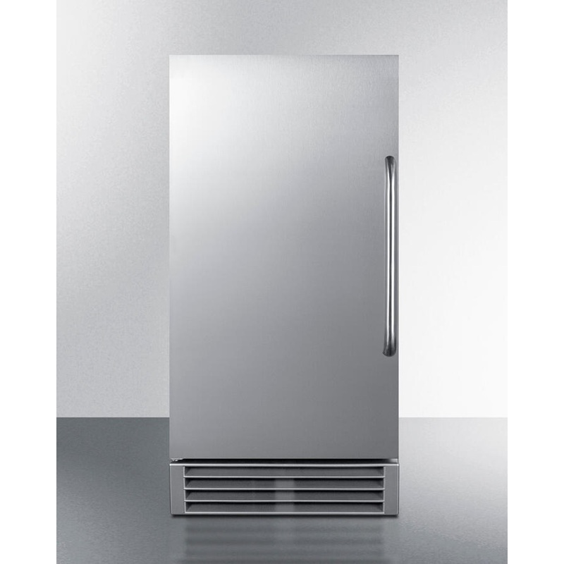 Summit BIM44GCSS 15" Wide 50 Lb. Built-In Undercounter Commercially Listed Clear Icemaker With Automatic Defrost, Internal Pump, And Complete Stainless Steel Exterior
