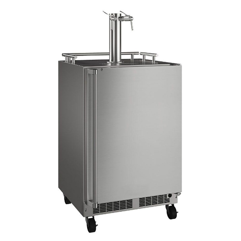 Marvel MOKR224SSD1A 24-In Outdoor Mobile Dispenser With Twin Wine & Beverage Tap With Door Style - Stainless Steel, Dispenser Type - Twin Wine