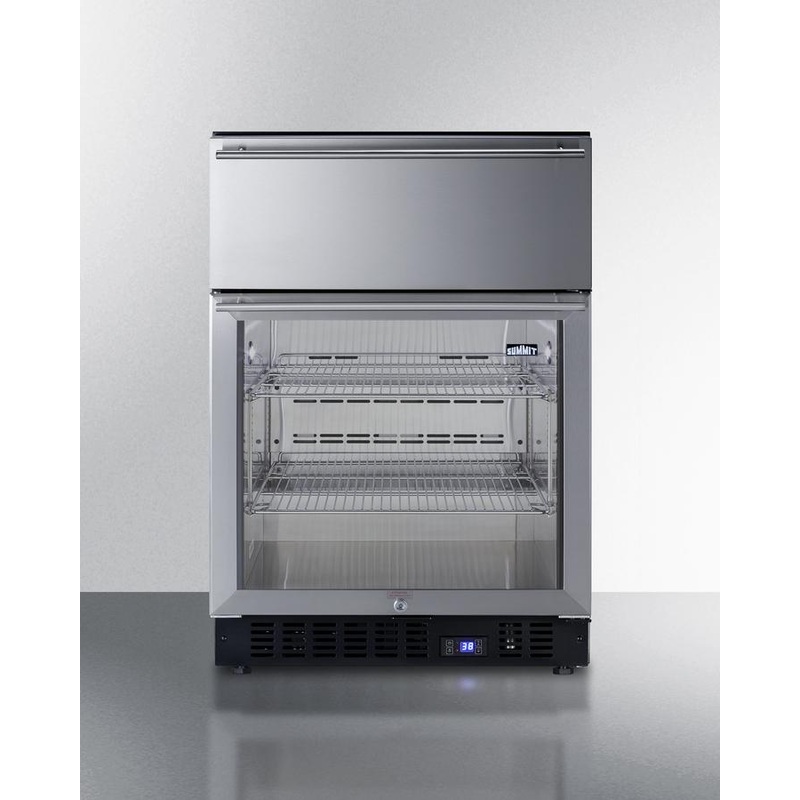 Summit SCR615TD 24" Wide Built-In Commercial Beverage Refrigerator With Top Drawer