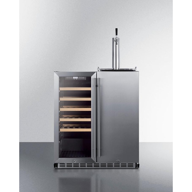 Summit SWBC3041 30" Wide Built-In Indoor/Outdoor Combination Wine Cellar/Kegerator