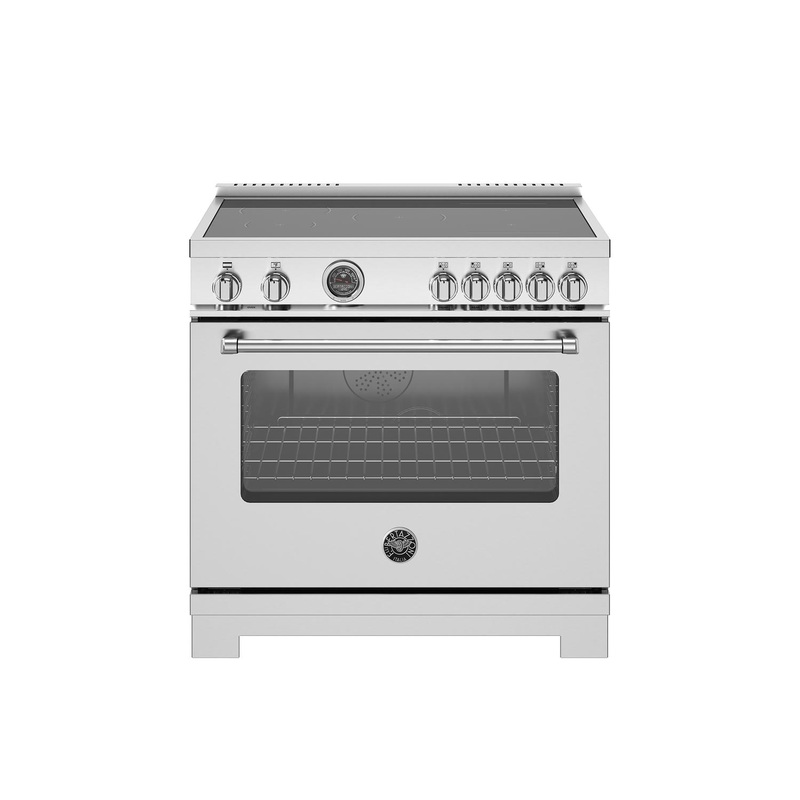 Bertazzoni MAS365ICFEPXT 36 Inch Induction Range, 5 Heating Zones And Cast Iron Griddle, Electric Self-Clean Oven Stainless Steel