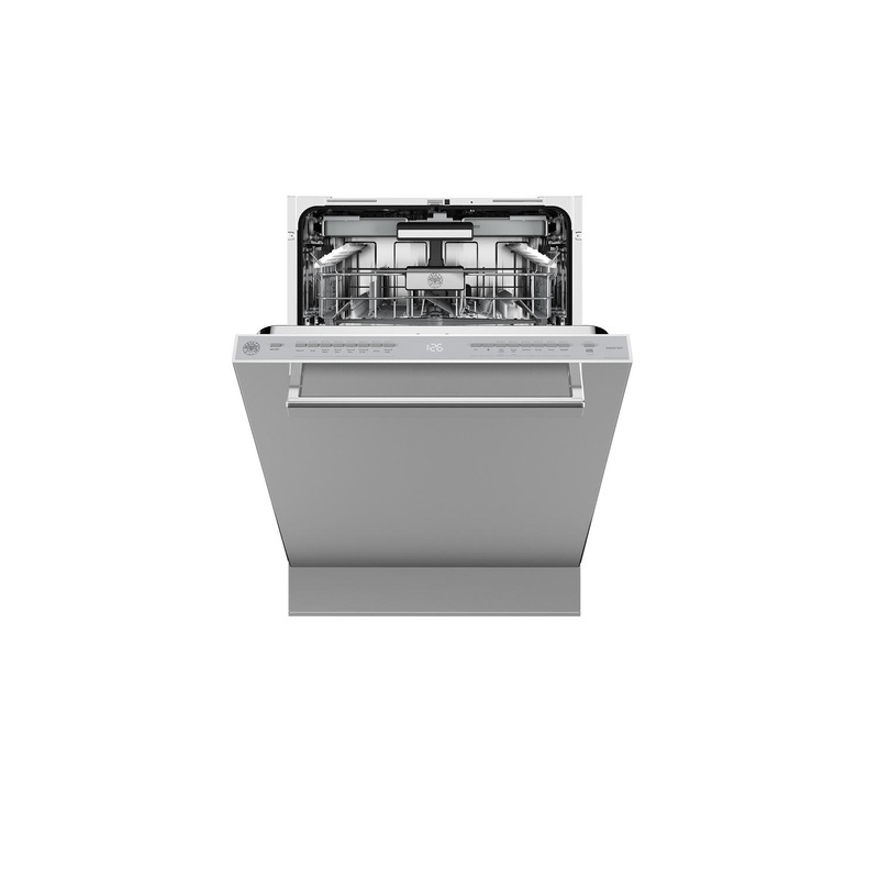 Bertazzoni DW24T3IXT 24 Inch Dishwasher Tall Tub With Stainless Steel Panel And Bar Handle, 16 Place Settings, 39 Db, 8 Wash Cycles Stainless Steel