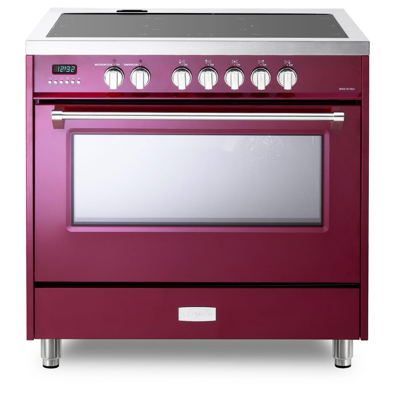 Verona VDFSIE365BU Designer 36" Induction Single Oven Range - Burgundy