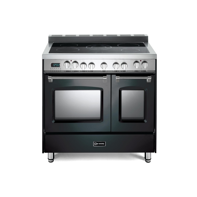 Verona VPFSEE365DE Prestige 36" Electric Glass Top Double Oven Range - Matte Black