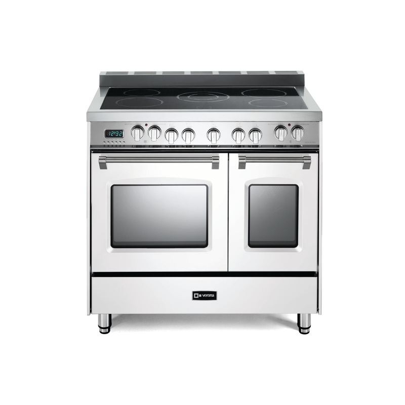 Verona VPFSEE365DW Prestige 36" Electric Glass Top Double Oven Range - White