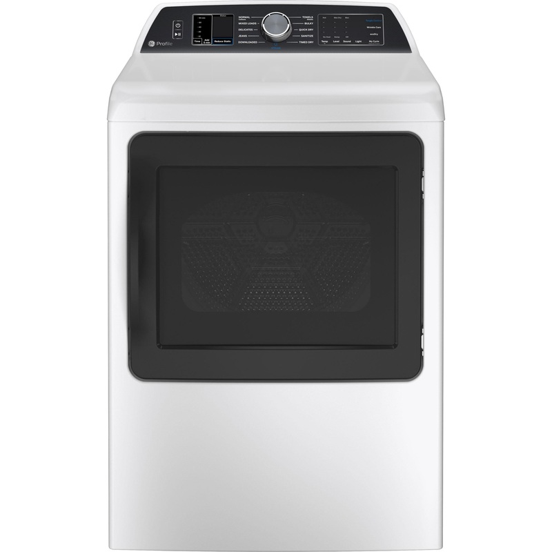 Ge Appliances PTD70EBSTWS Ge Profile 7.4 Cu. Ft. Capacity Smart Aluminized Alloy Drum Electric Dryer With Sanitize Cycle And Sensor Dry