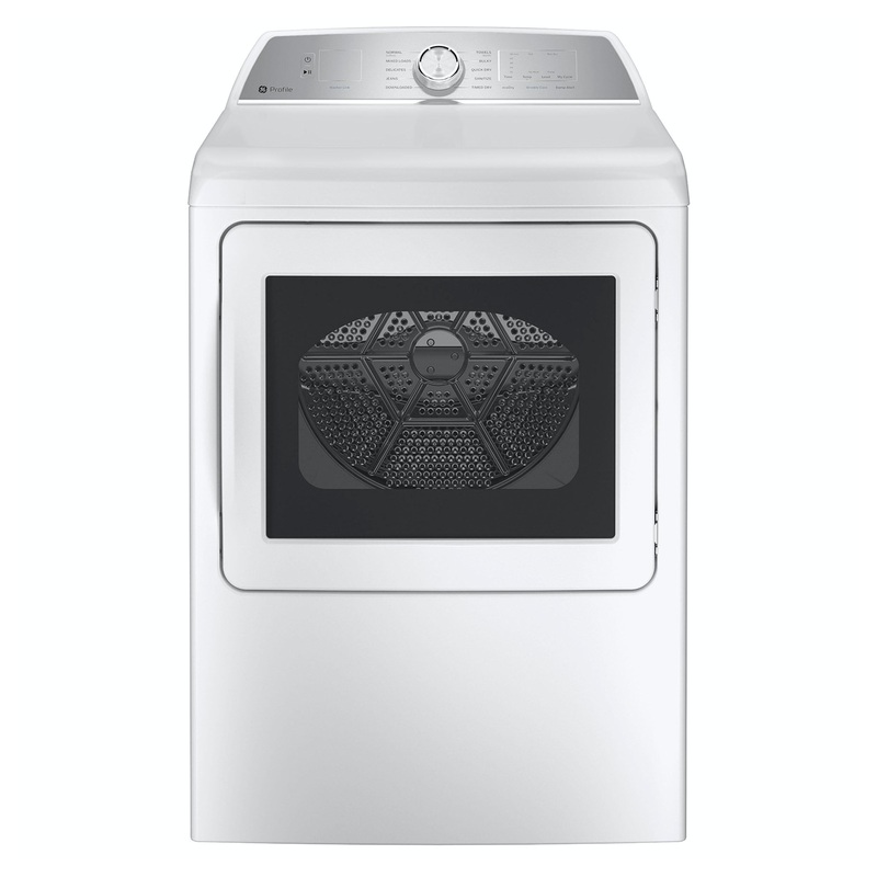 Ge Appliances PTD60EBSRWS Ge Profile 7.4 Cu. Ft. Capacity Aluminized Alloy Drum Electric Dryer With Sanitize Cycle And Sensor Dry