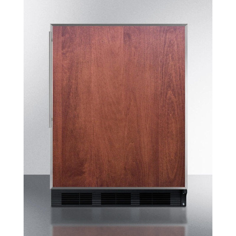 Summit AL652BBIFR Built-In Undercounter Ada Compliant Refrigerator-Freezer For General Purpose Use, W/Dual Evaporator Cooling, Ss Frame For Slide-In Panels, And Black Cabinet