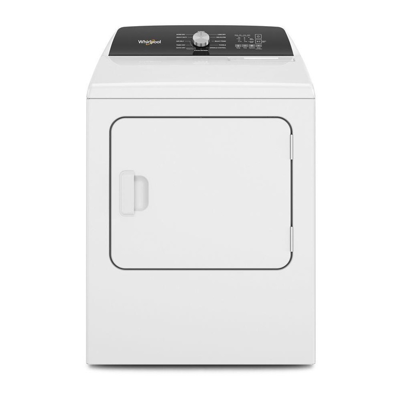 Whirlpool WED5050LW 7.0 Cu. Ft. Top Load Electric Moisture Sensing Dryer With Steam