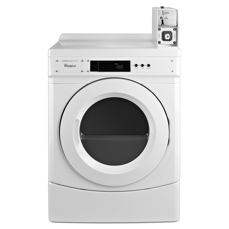 Whirlpool CED9150GW 27" Commercial Electric Front-Load Dryer Featuring Factory-Installed Coin Drop With Coin Box White