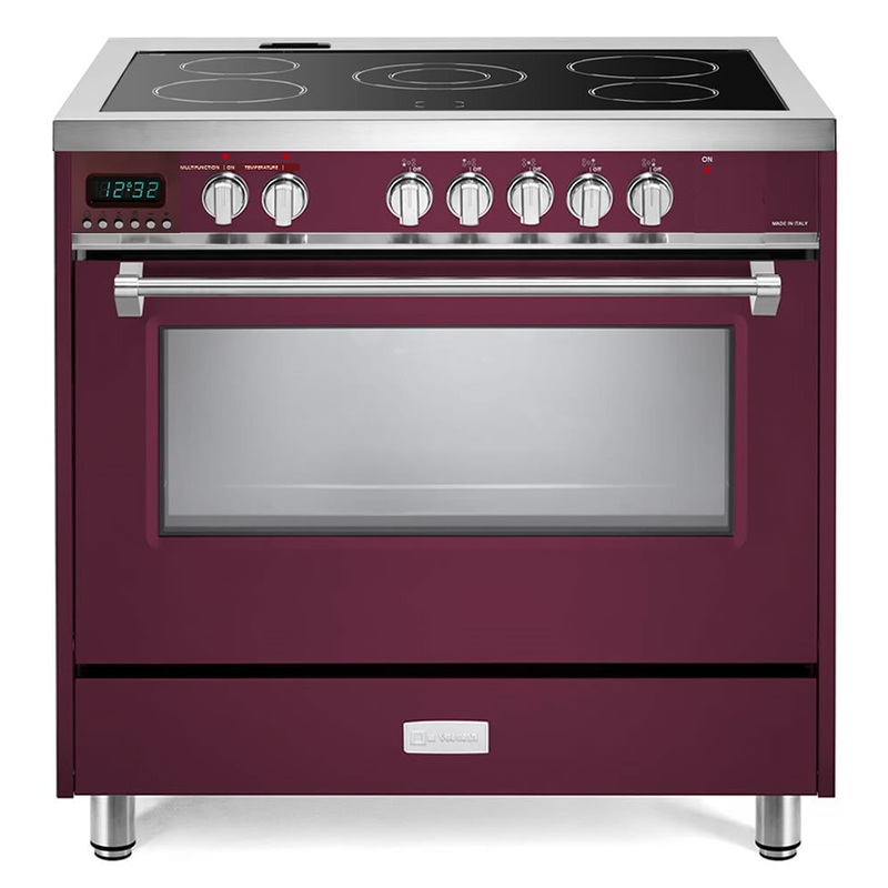 Verona VDFSEE365BU Burgundy 36" Designer Electric Glass Top Range - Designer Series