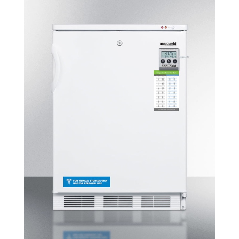 Summit VT65MLBIMED Built-In Undercounter Freezer Capable Of -25 C Operation; Includes Audible Alarm, Lock, And Hospital Grade Plug
