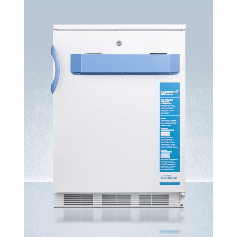 Summit VT65MLBIMED2 Built-In Undercounter Medical/Scientific -25 C Capable All-Freezer With Front Control Panel Equipped With A Digital Thermostat And Nist Calibrated Thermometer/Alarm