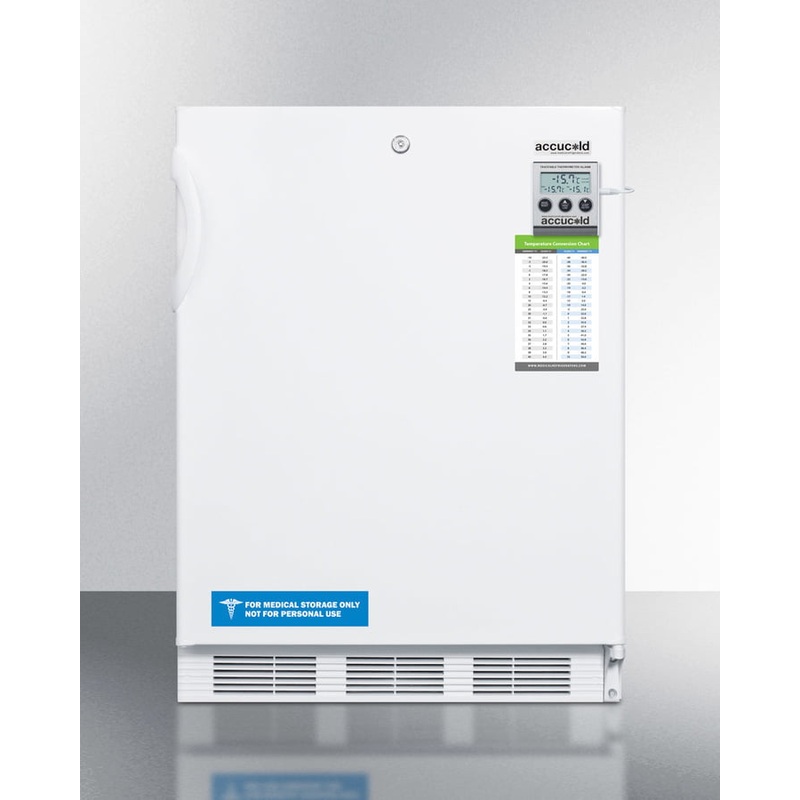 Summit VT65MLBIMEDADA Ada Compliant Built-In Undercounter All-Freezer Capable Of -25 C Operation; Includes Audible Alarm, Lock, And Hospital Grade Plug