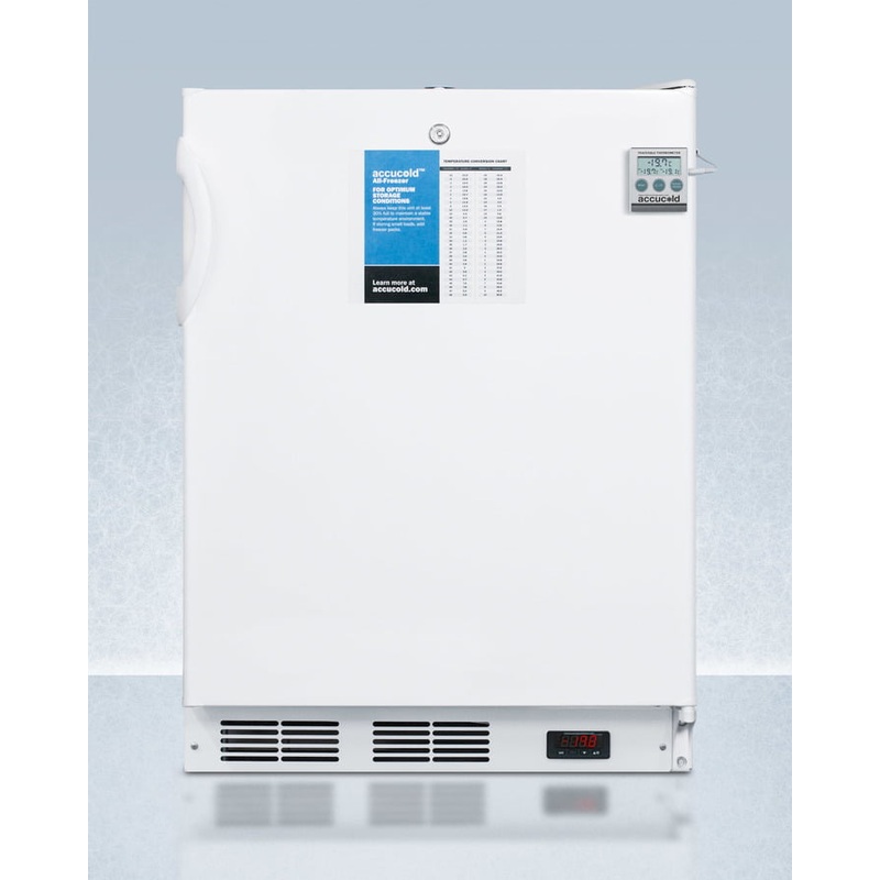 Summit VT65MLBIPLUS2ADA Ada Compliant 24" Wide All-Freezer For Built-In Use, Manual Defrost With A Nist Calibrated Thermometer, Lock, And -25 C Capability