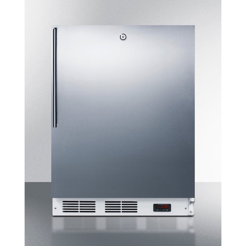 Summit VT65MLBISSHVADA Ada Compliant Built-In Medical All-Freezer Capable Of -25 C Operation, With Lock, Stainless Steel Door, Thin Handle, And White Cabinet
