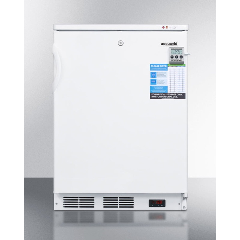Summit VT65MLBIVAC Built-In Undercounter Vaccine Storage All-Freezer With Digital Thermostat, Temperature Alarm, Hospital Grade Cord, Self-Closing Door, And Front Lock