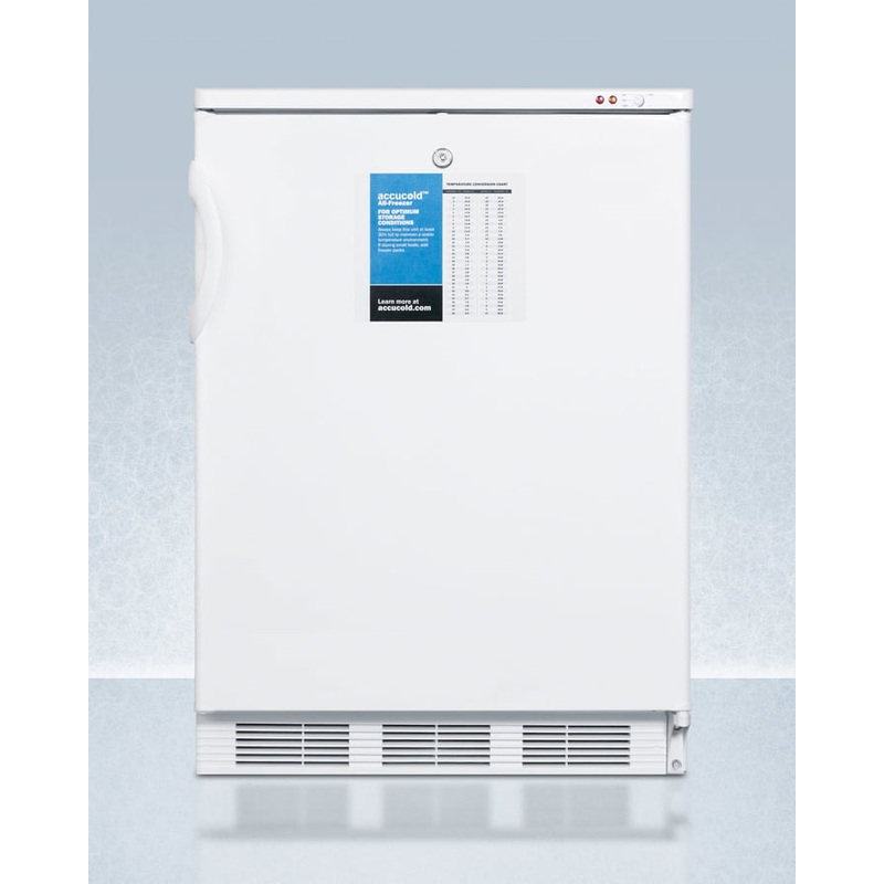 Summit VT65MLPRO 24" Wide -25 C All-Freezer For Freestanding Use, Manual Defrost With A Lock And Probe Hole For User-Installed Monitoring Equipment
