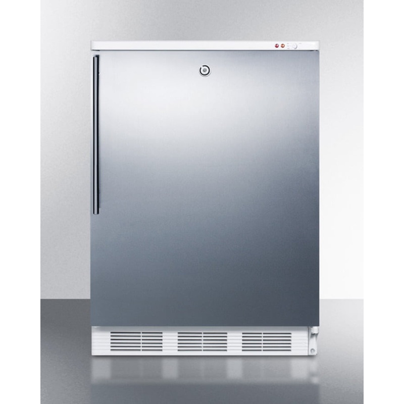 Summit VT65MLSSHV Freestanding Counter Height All-Freezer Capable Of -25 C Operation, With Lock, Wrapped Stainless Steel Door And Thin Handle
