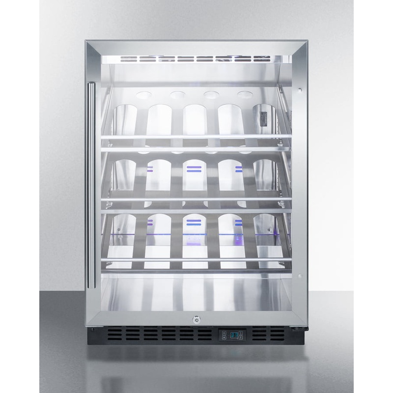 Summit SCR610BLCHCSS 24" Wide Single Zone Built-In Commercial Wine Cellar