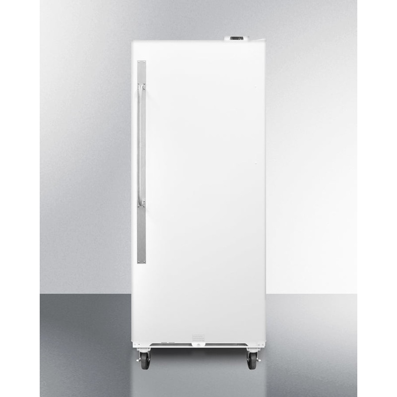 Summit SCUR20 Commercially Approved Frost-Free All-Refrigerator With Digital Thermostat, Casters, Lock, And Right Hand Door Swing