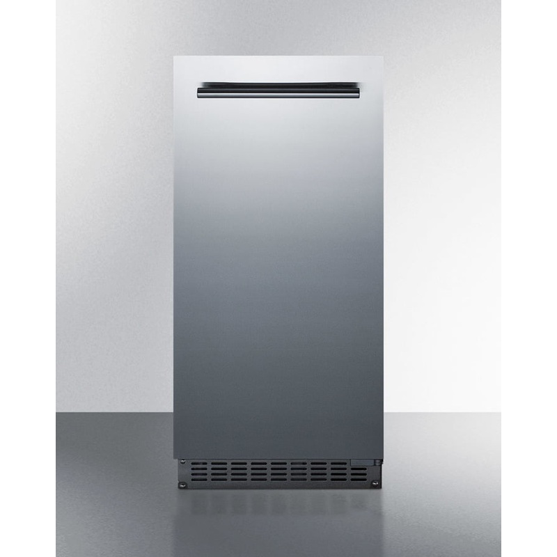 Summit BIM68OSGDR 15" Wide 62 Lb. Built-In Undercounter Commercially Listed Indoor/Outdoor Clear Icemaker With Gravity Drain And Complete Stainless Steel Exterior Finish