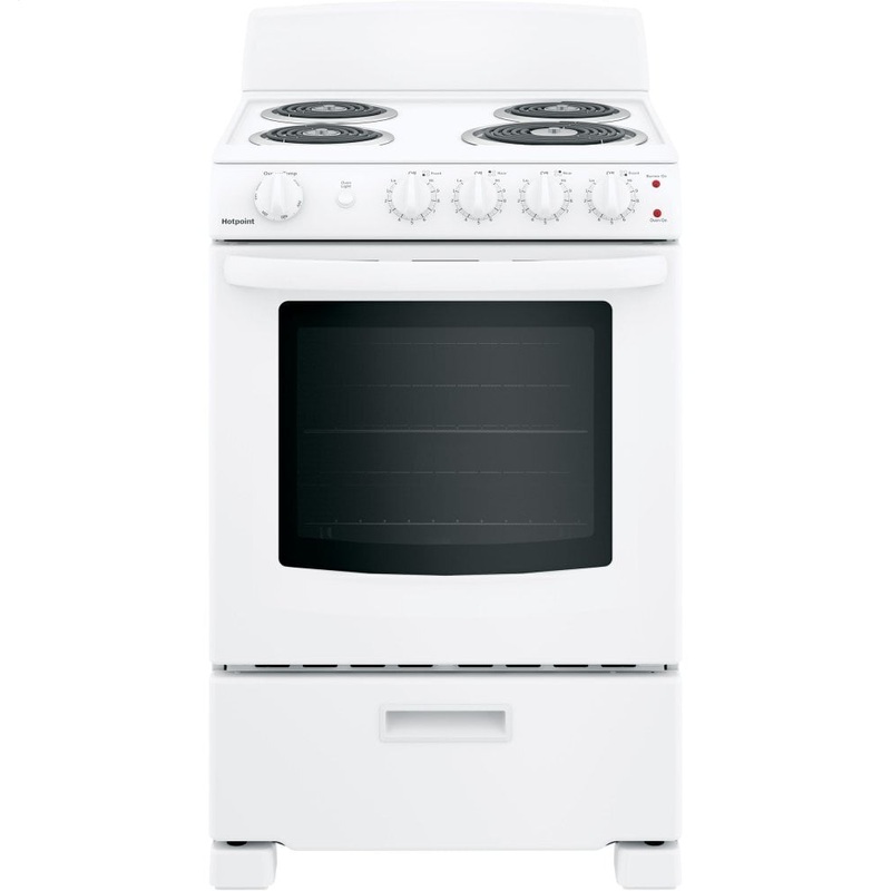 Hotpoint RAS300DMWW Hotpoint 24" Free-Standing Front-Control Electric Range