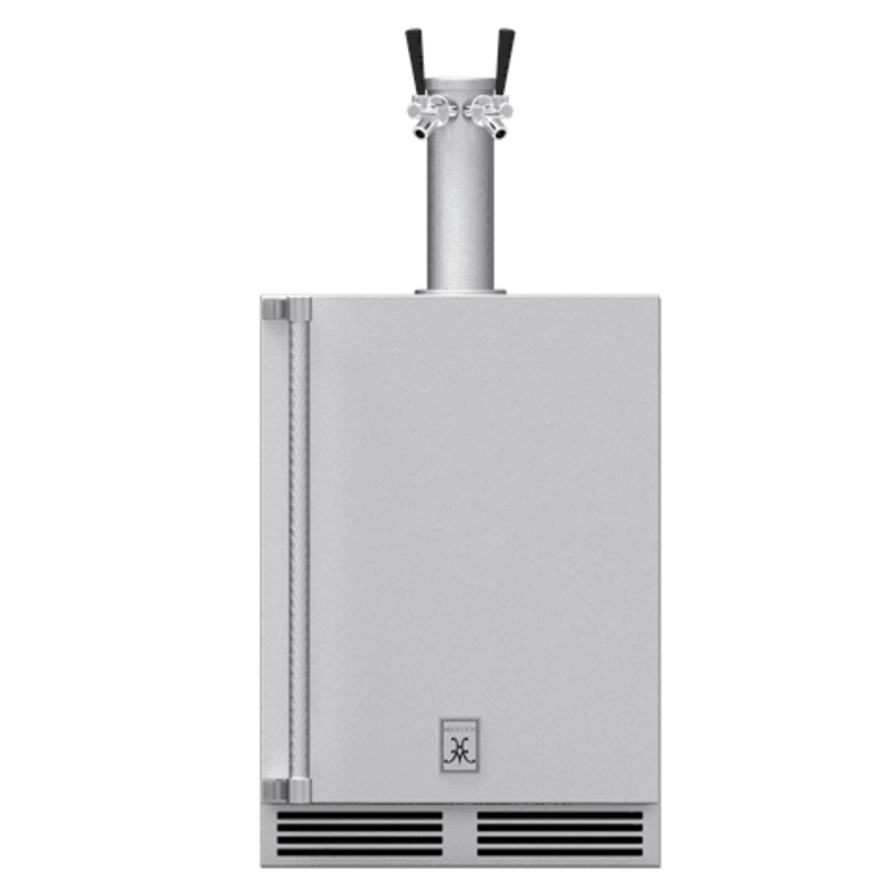 Hestan GFDSL242 Hestan 24" Outdoor Double Faucet Beer Dispenser, Solid Door W/ Lock - Left Hinge Gfds