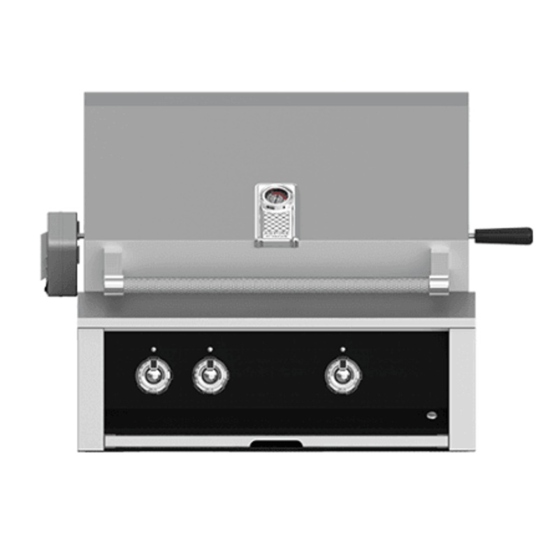 Hestan EABR30NGBK Aspire Series - 30" Natural Gas Built In Grill W/ U-Burners And Rotisserie - Stealth / Black