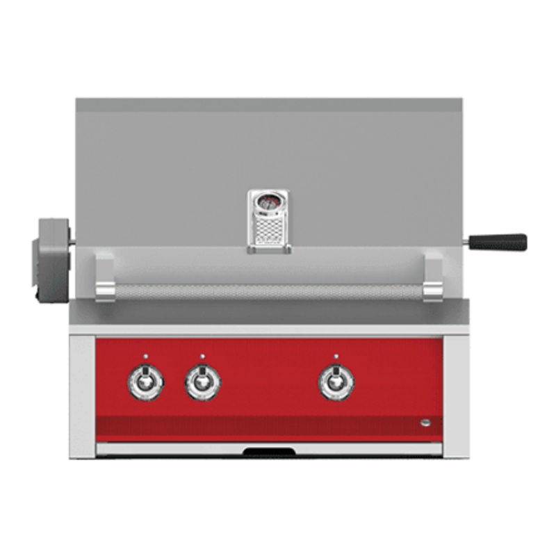 Hestan EABR30NGRD Aspire Series - 30" Natural Gas Built In Grill W/ U-Burners And Rotisserie - Matador / Red