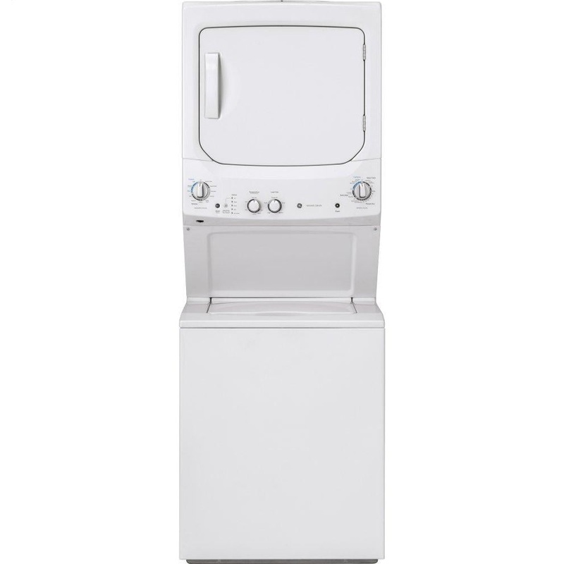 Ge Appliances GUD27GSSMWW Ge Unitized Spacemaker 3.8 Cu. Ft. Capacity Washer With Stainless Steel Basket And 5.9 Cu. Ft. Capacity Gas Dryer