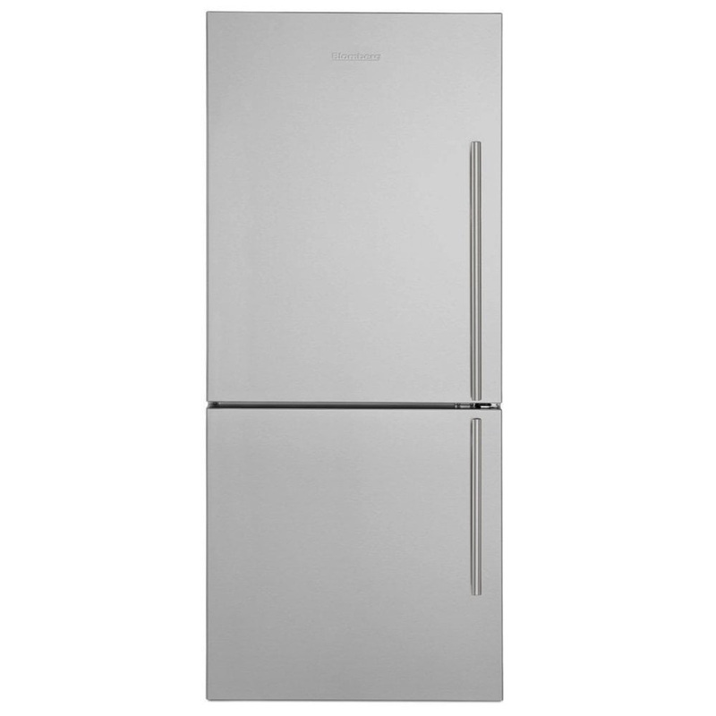 Blomberg Appliances BRFB1822SSLN 30" Bottom Freezer/Fridge 18 Cu Ft, Wrapped Stainless Doors, Stainless Handles, Left Hinge