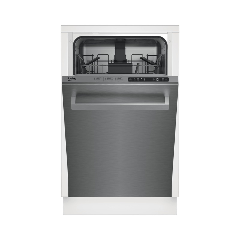 Beko DDS25842X Slim Size Stainless Dishwasher, 8 Place Settings, 48 Dba, Top Control