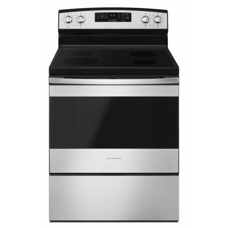 Amana AER6603SFS 30-Inch Electric Range With Self-Clean Option - Black-On-Stainless