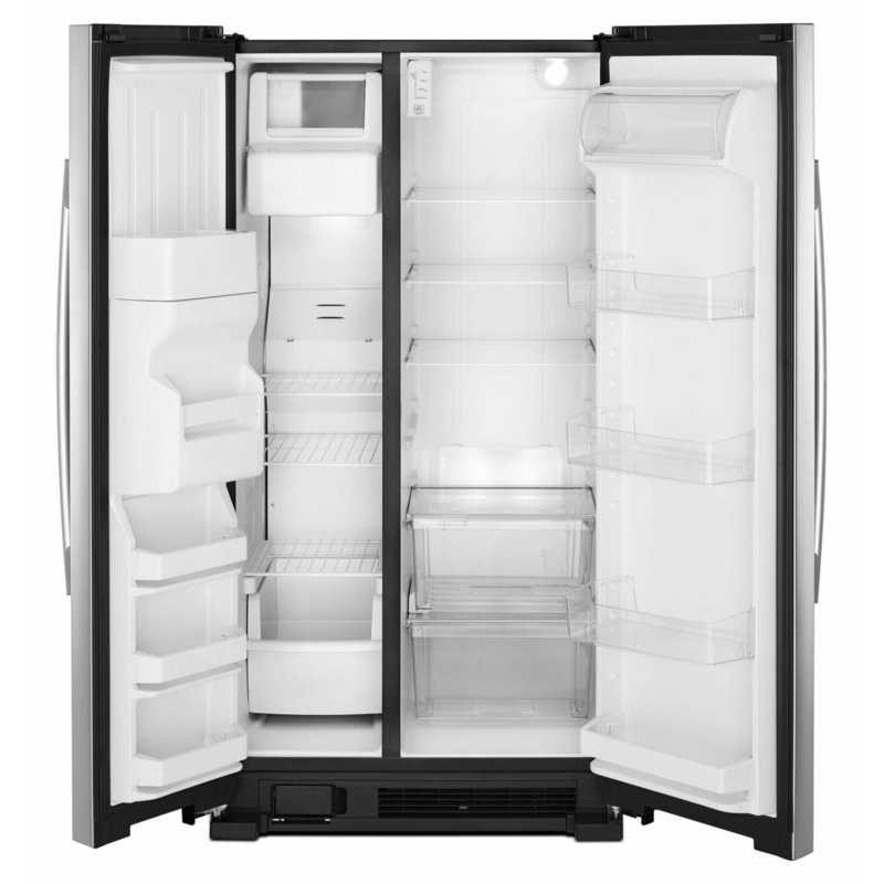 Amana ASI2575GRS 36-Inch Side-By-Side Refrigerator With Dual Pad External Ice And Water Dispenser - Black-On-Stainless