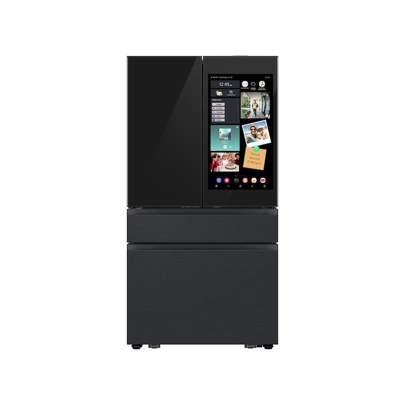 Samsung RF90F23AECEAA Bespoke 23 Cu. Ft. Counter Depth 4-Door French Door Refrigerator With Ai Family Hub+ Ai Vision Inside In Charcoal Glass And Black/Charcoal