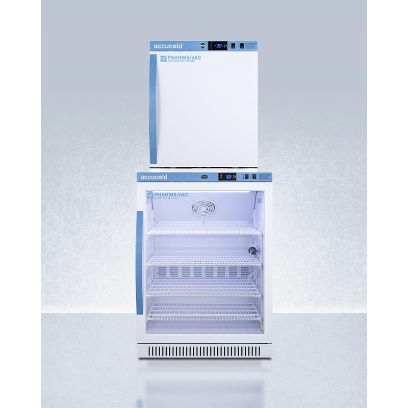 Summit ARG6PVAFZ1PVSTACK 24" Wide Performance Series All-Refrigerator/All-Freezer Combination