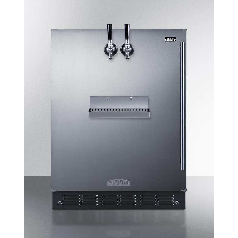 Summit SBC7BRSFRTPADALHD 24" Wide Front Tap Built-In Beer Kegerator, Ada-Compliant
