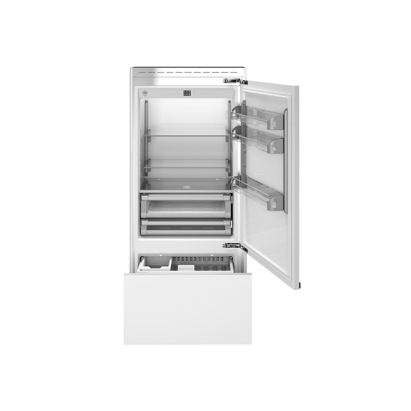 Bertazzoni REF36BMBIPRT 36 Inch Built-In Bottom Mount Refrigerator With Ice Maker, Panel Ready Panel Ready